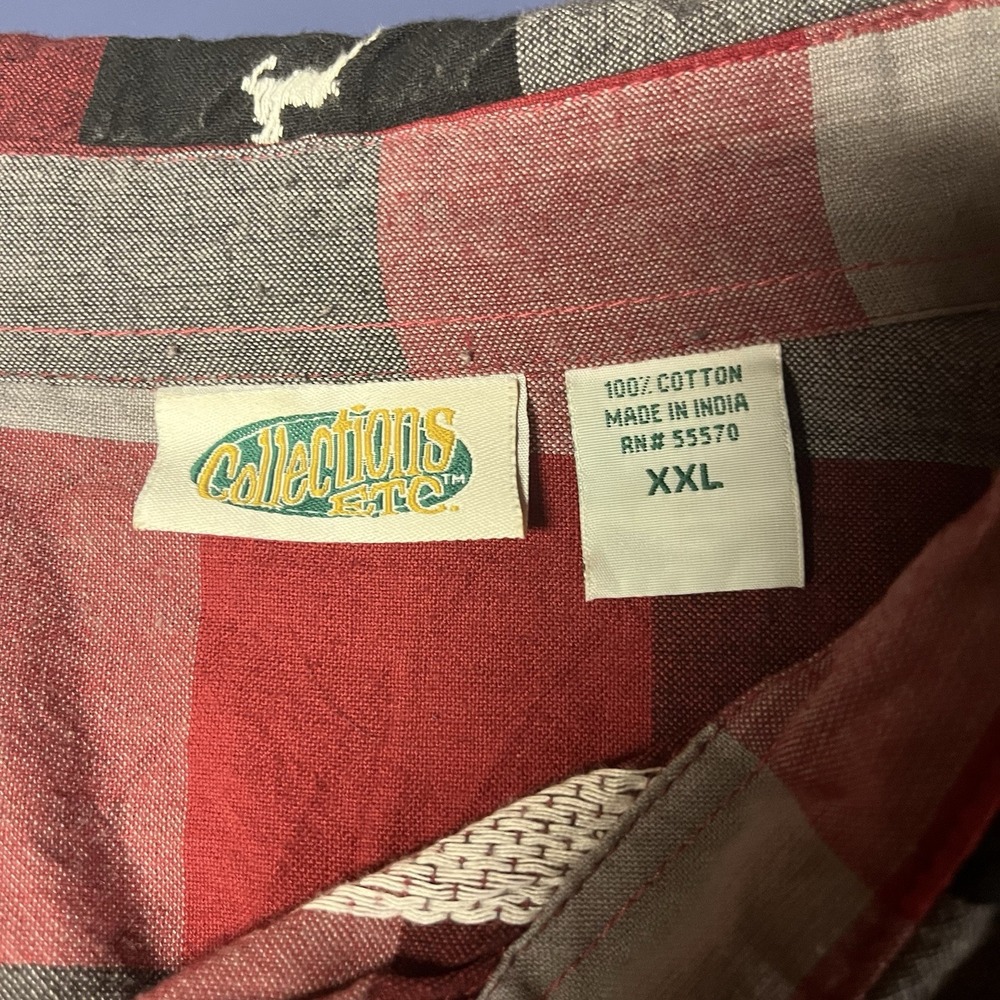 Collections‎ Inc  Reindeer And Snowflake Plaid Button Down Shirt XXL  Christmas - Picture 14 of 14